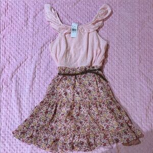 Knitworks Light Pink and Floral Kids Dress